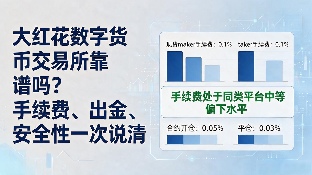 大红花数字货币交易所靠谱吗？手续费、出金、安全性一次说清
